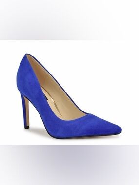 Nine West Oraye Blue Suede Pumps Heels 7.5M Retail $109